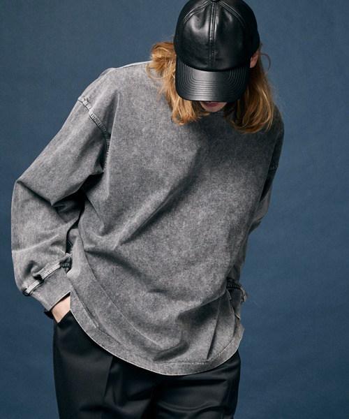 《UNISEX》Chemical Over-Dye Prime-Over Crew Neck Long Sleeve T-Shirt/ケミカルオーバーダイプライムオーバーロングスリーブTシャツ【MAISON SPECIAL/メゾンスペシャル】