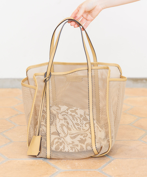 Rouge vif（ルージュヴィフ）の「【ORSETTO /オルセット】ナイロンメッシュトート　FREDDO（トートバッグ・レディース・ベージュ/ブラック・フリー）」の2枚目の写真