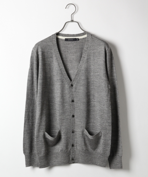 RAGEBLUE（レイジブルー）の「【スペイン産ウール使用】ニットVカーデ/566799（ニット/セーター・メンズ・グレー/グリーン/ワインレッド/ブラック/ブルー/オリーブ・MEDIUM/LARGE）」の3枚目の写真