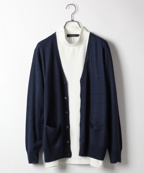 RAGEBLUE（レイジブルー）の「【スペイン産ウール使用】ニットVカーデ/566799（ニット/セーター・メンズ・グレー/グリーン/ワインレッド/ブラック/ブルー/オリーブ・MEDIUM/LARGE）」の6枚目の写真