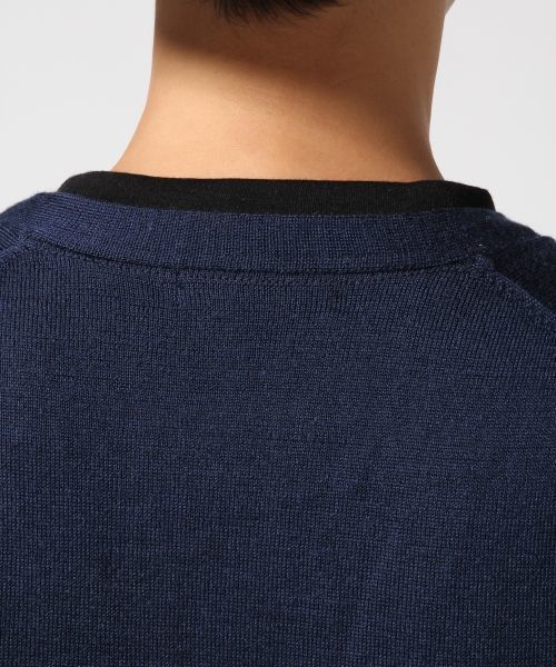 RAGEBLUE（レイジブルー）の「【スペイン産ウール使用】ニットVカーデ/566799（ニット/セーター・メンズ・グレー/グリーン/ワインレッド/ブラック/ブルー/オリーブ・MEDIUM/LARGE）」の7枚目の写真