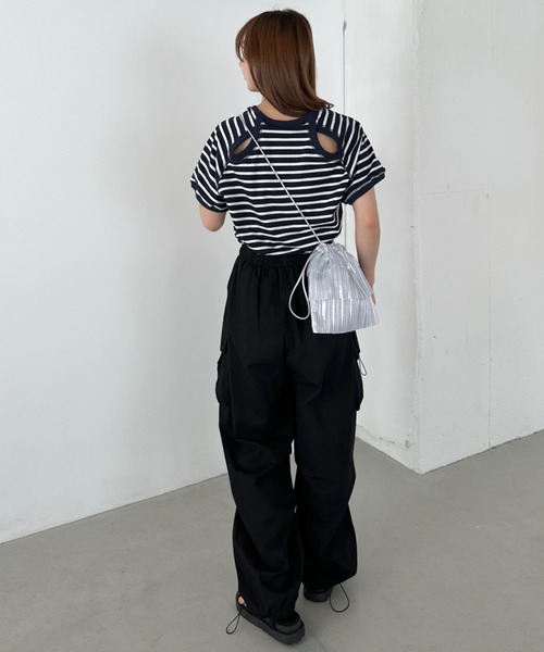 【PARFOIS】巾着タイプ プリーツ ショルダーバッグ lbaga8111.jpg