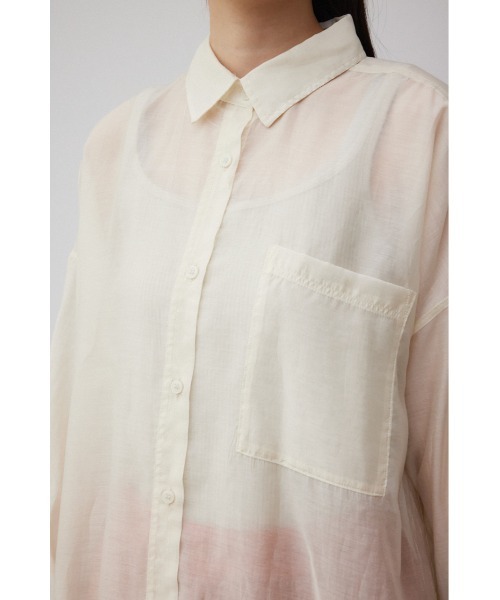 AZUL by moussy（アズールバイマウジー）の「シアーロングシャツ（シャツ/ブラウス・レディース・ライトカーキ/ブラック/アイボリー・SMALL/MEDIUM）」の10枚目の写真