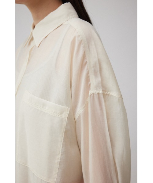 AZUL by moussy（アズールバイマウジー）の「シアーロングシャツ（シャツ/ブラウス・レディース・ライトカーキ/ブラック/アイボリー・SMALL/MEDIUM）」の11枚目の写真