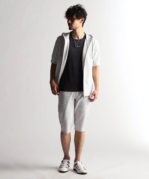 NICOLE CLUB FOR MEN（ニコルクラブフォーメン）の「ランダムテレコ・リップルボーダータンクトップ（タンクトップ・メンズ・グレー系/ブラック/ホワイト系/オレンジ系/ホワイト・LARGE/MEDIUM）」の20枚目の写真