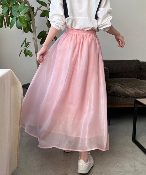 STYLEBLOCK（スタイルブロック）の「オーロラフレアスカート（スカート・レディース・ピンク/アイボリー/グレー・FREE）」の8枚目の写真