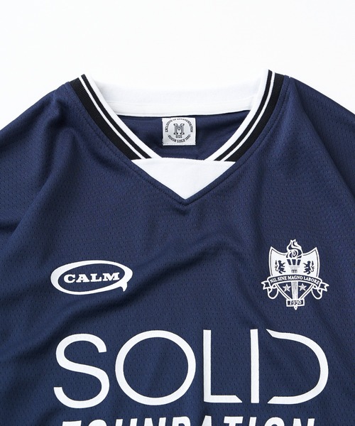 NO NEED（ノーニード）の「カットメッシュ サッカーゲームシャツ　ユニセックス/ユニフォーム/フットボール（Tシャツ/カットソー・メンズ・ホワイト/ブラック/ネイビー・M/L）」の5枚目の写真