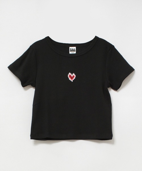 RNA（アールエヌエー）の「M2241 ＦＩＲＥ　ＨＥＡＲＴフライスミニＴ（Tシャツ/カットソー・レディース・レオパード/ゼブラ/ブラック・MEDIUM）」の4枚目の写真