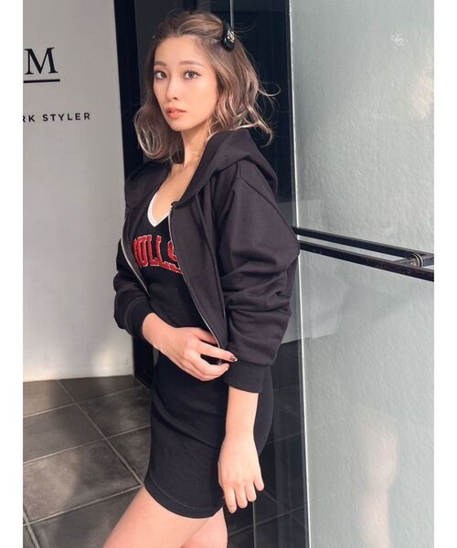 NBA（エヌビーエー）の「NBAショートスウェットパーカー（パーカー・レディース・グレー/オフホワイト/ブラック・FREE）」の11枚目の写真