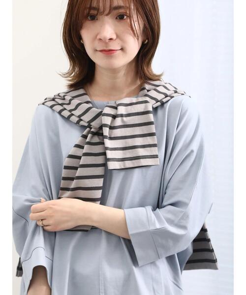 Samansa Mos2 blue(サマンサモスモスブルー)の「【シルキーコットン】ドルマンスリーブプルオーバー(Tシャツ/カットソー・レディース・オフホワイト/ブルー/チャコールグレー・F)」の20枚目の写真