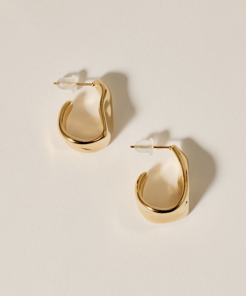 novice（ノーヴィス）の「【novice】Nuance Flat Hoop Pierce［Stainless］（ピアス（両耳用）・レディース・ゴールド/シルバー・FREE）」の6枚目の写真