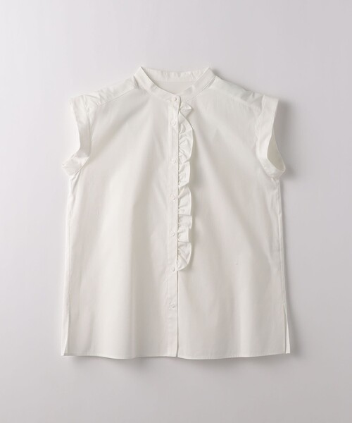 green label relaxing（グリーンレーベルリラクシング）の「フロント フリル フレンチスリーブ ブラウス 2（シャツ/ブラウス・レディース・ネイビー/ホワイト/ライトブルー・FREE）」の18枚目の写真