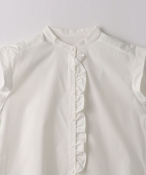 green label relaxing（グリーンレーベルリラクシング）の「フロント フリル フレンチスリーブ ブラウス 2（シャツ/ブラウス・レディース・ネイビー/ホワイト/ライトブルー・FREE）」の20枚目の写真