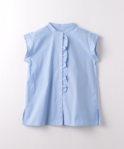 green label relaxing（グリーンレーベルリラクシング）の「フロント フリル フレンチスリーブ ブラウス 2（シャツ/ブラウス・レディース・ネイビー/ホワイト/ライトブルー・FREE）」の22枚目の写真