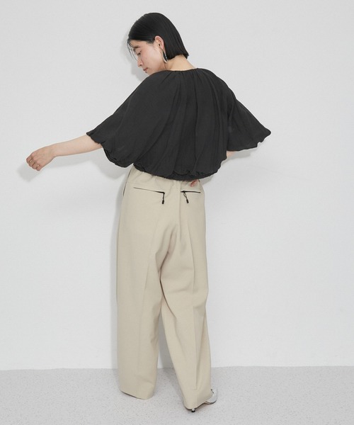【新品タグ付き・完売品】アダムエロペ　サステナブル　バルーンスリーブブラウス ADAM ET ROPÉ FEMME(アダム エ ロペ ファム) / 【サステナブル