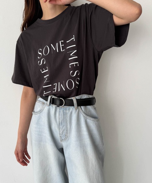 CANAL JEAN（キャナルジーン）の「El mar　SOMETIMES半袖Tシャツ（Tシャツ/カットソー・レディース・ホワイト/チャコールグレー・ONE SIZE）」の2枚目の写真