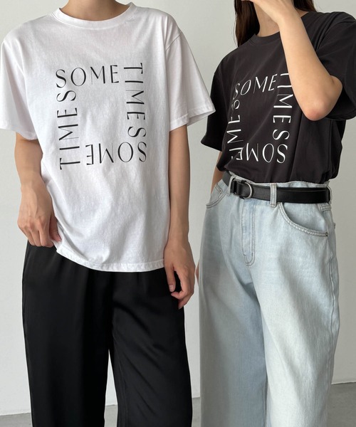 CANAL JEAN（キャナルジーン）の「El mar　SOMETIMES半袖Tシャツ（Tシャツ/カットソー・レディース・ホワイト/チャコールグレー・ONE SIZE）」の11枚目の写真