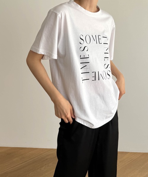 CANAL JEAN（キャナルジーン）の「El mar　SOMETIMES半袖Tシャツ（Tシャツ/カットソー・レディース・ホワイト/チャコールグレー・ONE SIZE）」の12枚目の写真