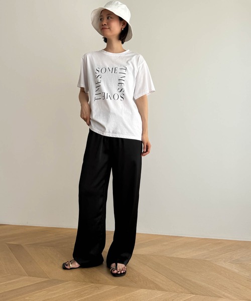 CANAL JEAN（キャナルジーン）の「El mar　SOMETIMES半袖Tシャツ（Tシャツ/カットソー・レディース・ホワイト/チャコールグレー・ONE SIZE）」の14枚目の写真