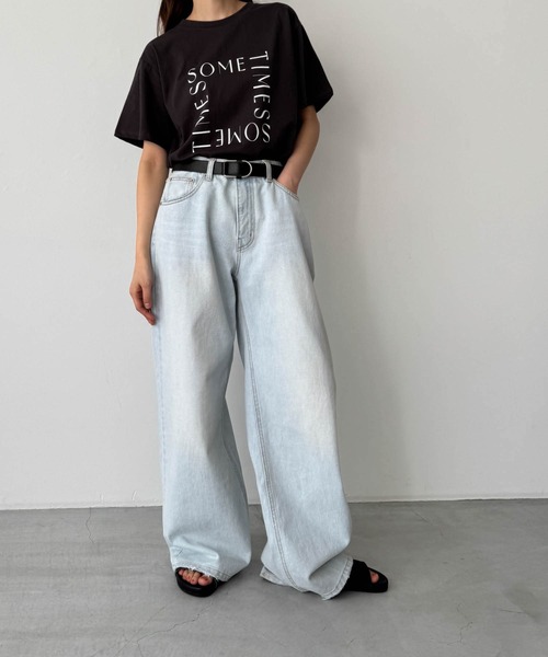 CANAL JEAN（キャナルジーン）の「El mar　SOMETIMES半袖Tシャツ（Tシャツ/カットソー・レディース・ホワイト/チャコールグレー・ONE SIZE）」の6枚目の写真