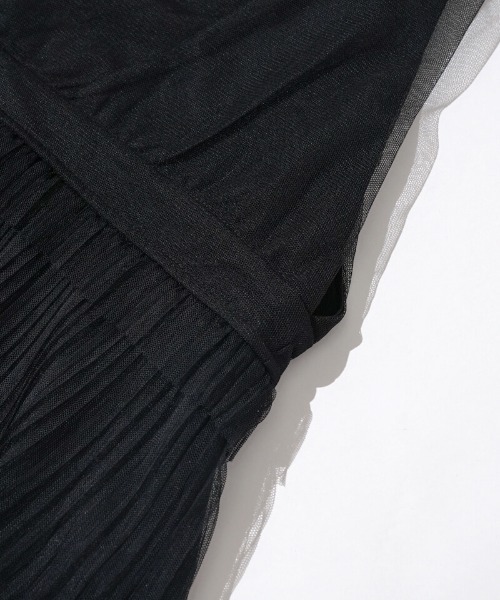 flower(フラワー)の「プリーツチュールビスチェ(キャミソール・レディース・ブラック/ライトベージュ・FREE)」の22枚目の写真