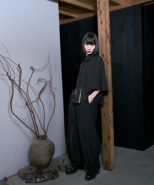 HARE（ハレ）の「【SET UP対応】YOSEショートプリーツシャツ(HARE)（シャツ/ブラウス・メンズ・ブラック/グレー・SMALL/MEDIUM）」の7枚目の写真