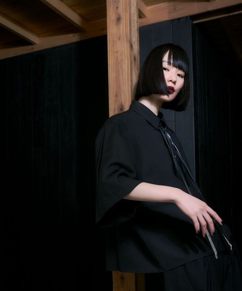 HARE（ハレ）の「【SET UP対応】YOSEショートプリーツシャツ(HARE)（シャツ/ブラウス・メンズ・ブラック/グレー・SMALL/MEDIUM）」の10枚目の写真