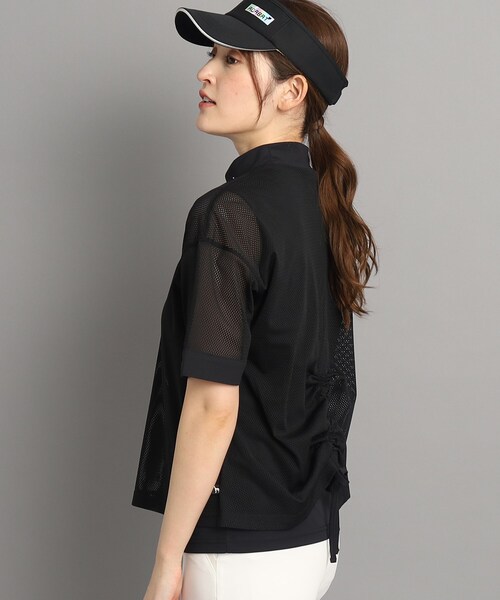 adabat（アダバット）の「◆レイヤード風 半袖モックネックプルオーバー（Tシャツ/カットソー・レディース・ブラック/ホワイト・42/40/38/36）」の11枚目の写真