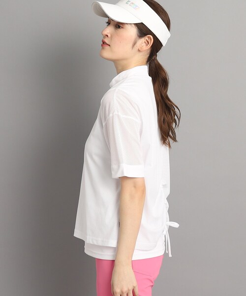 adabat（アダバット）の「◆レイヤード風 半袖モックネックプルオーバー（Tシャツ/カットソー・レディース・ブラック/ホワイト・42/40/38/36）」の16枚目の写真