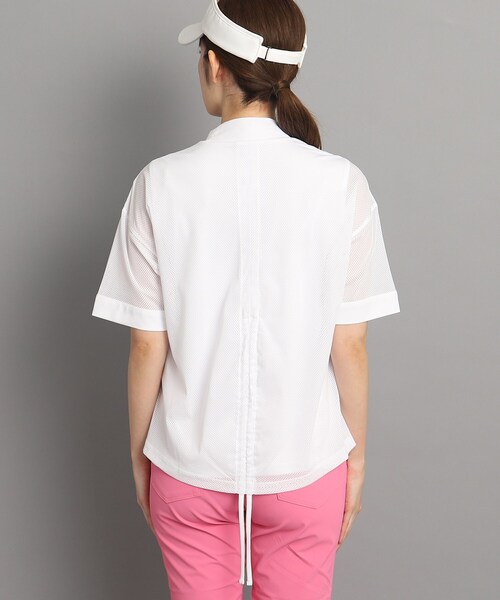 adabat（アダバット）の「◆レイヤード風 半袖モックネックプルオーバー（Tシャツ/カットソー・レディース・ブラック/ホワイト・42/40/38/36）」の7枚目の写真