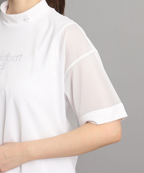 adabat（アダバット）の「◆レイヤード風 半袖モックネックプルオーバー（Tシャツ/カットソー・レディース・ブラック/ホワイト・42/40/38/36）」の9枚目の写真