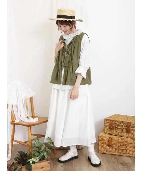 Samansa Mos2（サマンサ モスモス）の「ドビーパッチワークスカート（スカート・レディース・キナリ/オフホワイト/ブラック・F）」の15枚目の写真