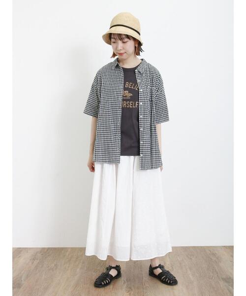 Samansa Mos2（サマンサ モスモス）の「ドビーパッチワークスカート（スカート・レディース・キナリ/オフホワイト/ブラック・F）」の16枚目の写真