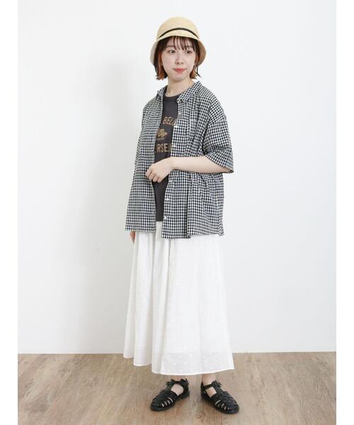 Samansa Mos2（サマンサ モスモス）の「ドビーパッチワークスカート（スカート・レディース・キナリ/オフホワイト/ブラック・F）」の17枚目の写真