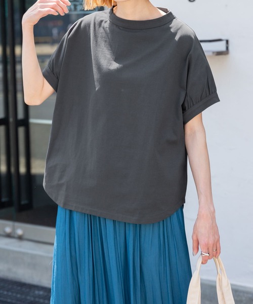 FORK&SPOON（フォークアンドスプーン）の「FORK&SPOON　ボトルネックギャザースリーブプルオーバー（Tシャツ/カットソー・レディース・グレー/ライトブルー/チャコールグレー/ホワイト・1）」の3枚目の写真
