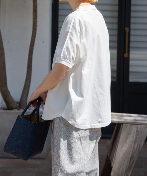 FORK&SPOON（フォークアンドスプーン）の「FORK&SPOON　ボトルネックギャザースリーブプルオーバー（Tシャツ/カットソー・レディース・グレー/ライトブルー/チャコールグレー/ホワイト・1）」の12枚目の写真