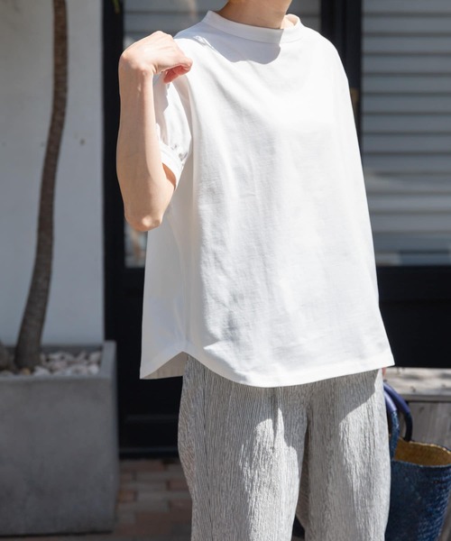 FORK&SPOON（フォークアンドスプーン）の「FORK&SPOON　ボトルネックギャザースリーブプルオーバー（Tシャツ/カットソー・レディース・グレー/ライトブルー/チャコールグレー/ホワイト・1）」の9枚目の写真