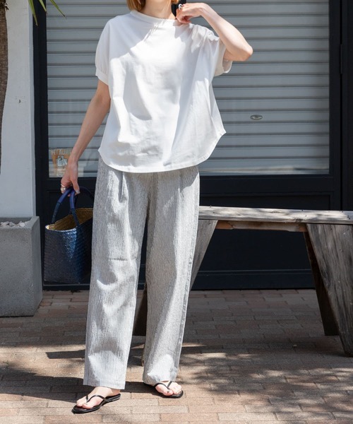 FORK&SPOON（フォークアンドスプーン）の「FORK&SPOON　ボトルネックギャザースリーブプルオーバー（Tシャツ/カットソー・レディース・グレー/ライトブルー/チャコールグレー/ホワイト・1）」の8枚目の写真