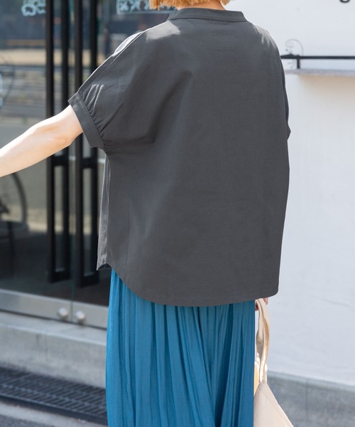 FORK&SPOON（フォークアンドスプーン）の「FORK&SPOON　ボトルネックギャザースリーブプルオーバー（Tシャツ/カットソー・レディース・グレー/ライトブルー/チャコールグレー/ホワイト・1）」の21枚目の写真
