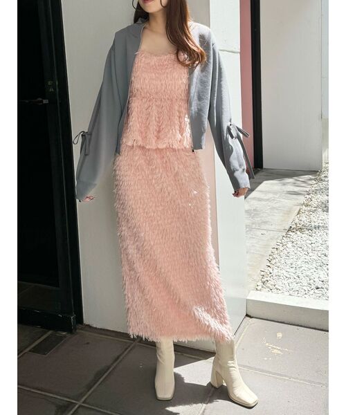 CALNAMUR（カルナムール）の「フェザーライクタイトスカート（スカート・レディース・ピンク/ブラック/アイボリー・FREE）」の5枚目の写真