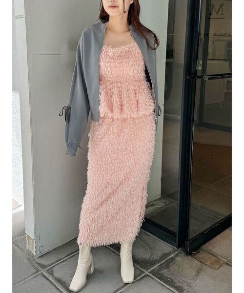 CALNAMUR（カルナムール）の「フェザーライクタイトスカート（スカート・レディース・ピンク/ブラック/アイボリー・FREE）」の8枚目の写真