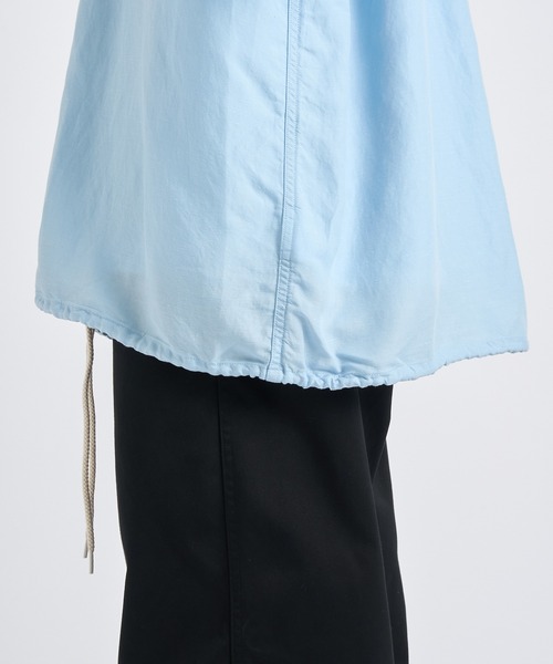 nanamica（ナナミカ）の「【nanamica / ナナミカ】 Open Collar S/S Shirt/オープンカラーキュプラヘンプショートスリーブシャツ（Tシャツ/カットソー・メンズ・サックスブルー/ダークネイビー・M/L/XL）」の11枚目の写真