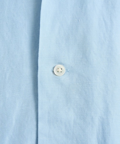 nanamica（ナナミカ）の「【nanamica / ナナミカ】 Open Collar S/S Shirt/オープンカラーキュプラヘンプショートスリーブシャツ（Tシャツ/カットソー・メンズ・サックスブルー/ダークネイビー・M/L/XL）」の12枚目の写真