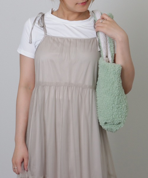 Lace Ladies(レースレディース)の「リバーシブル 配色 ソフト ボア トートバッグ(トートバッグ・レディース・グレー/グリーン・FREE)」の13枚目の写真