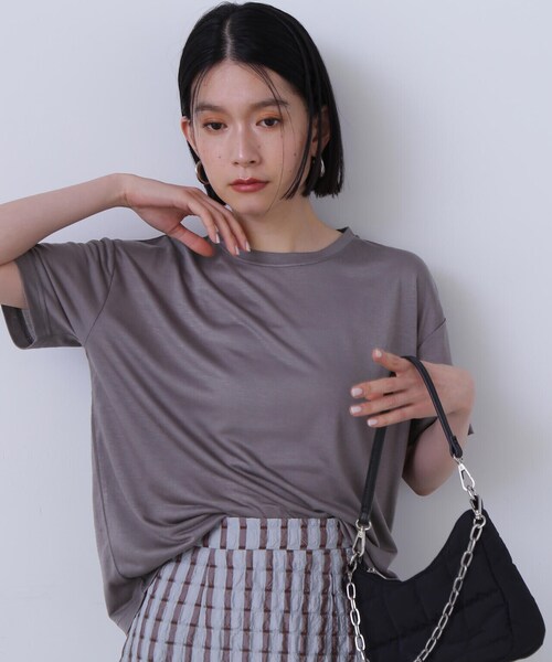 N.(N. Natural Beauty Basic)(エヌエヌナチュラルビューティーベーシック)の「◆シアー半袖Tシャツ(Tシャツ/カットソー・レディース・ホワイト/チャコールグレー/オレンジ・MEDIUM)」の10枚目の写真