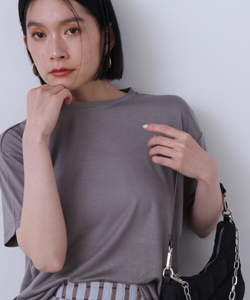 N.(N. Natural Beauty Basic)(エヌエヌナチュラルビューティーベーシック)の「◆シアー半袖Tシャツ(Tシャツ/カットソー・レディース・ホワイト/チャコールグレー/オレンジ・MEDIUM)」の12枚目の写真