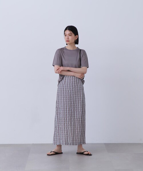 N.(N. Natural Beauty Basic)(エヌエヌナチュラルビューティーベーシック)の「◆シアー半袖Tシャツ(Tシャツ/カットソー・レディース・ホワイト/チャコールグレー/オレンジ・MEDIUM)」の13枚目の写真