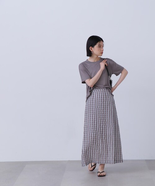 N.(N. Natural Beauty Basic)(エヌエヌナチュラルビューティーベーシック)の「◆シアー半袖Tシャツ(Tシャツ/カットソー・レディース・ホワイト/チャコールグレー/オレンジ・MEDIUM)」の15枚目の写真