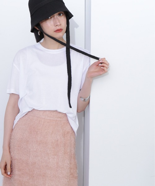 N.(N. Natural Beauty Basic)(エヌエヌナチュラルビューティーベーシック)の「◆シアー半袖Tシャツ(Tシャツ/カットソー・レディース・ホワイト/チャコールグレー/オレンジ・MEDIUM)」の1枚目の写真