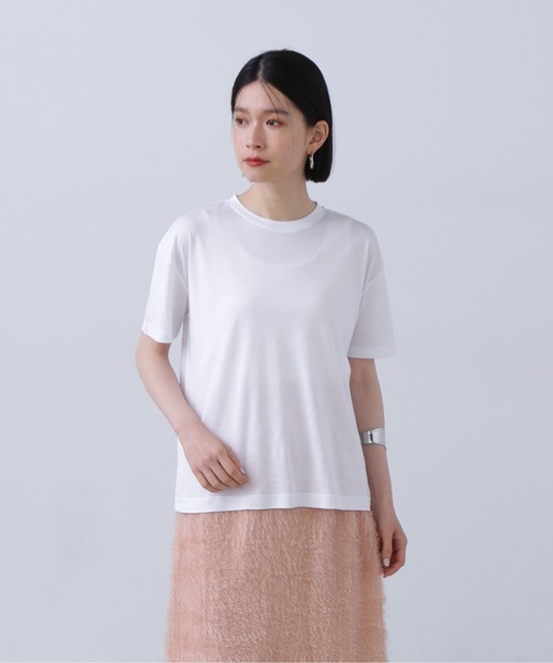 N.(N. Natural Beauty Basic)(エヌエヌナチュラルビューティーベーシック)の「◆シアー半袖Tシャツ(Tシャツ/カットソー・レディース・ホワイト/チャコールグレー/オレンジ・MEDIUM)」の4枚目の写真